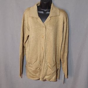 NWT Carolyn Taylor button cardigan beige size M